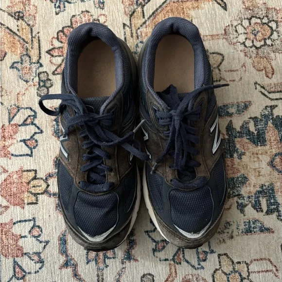 New Balance 990v5 Womens 8.5 8 1/2 B Sneaker Blue USA Made Mesh Suede Dad Shoes - Picture 2 of 6